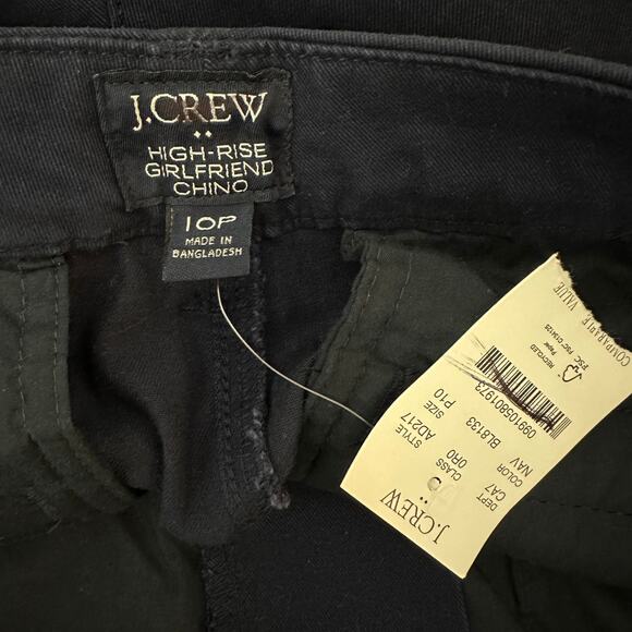 J.Crew Petite High Rise Girlfriend Chino Pant Navy Classic Preppy US 10 P NWT - Picture 8 of 13
